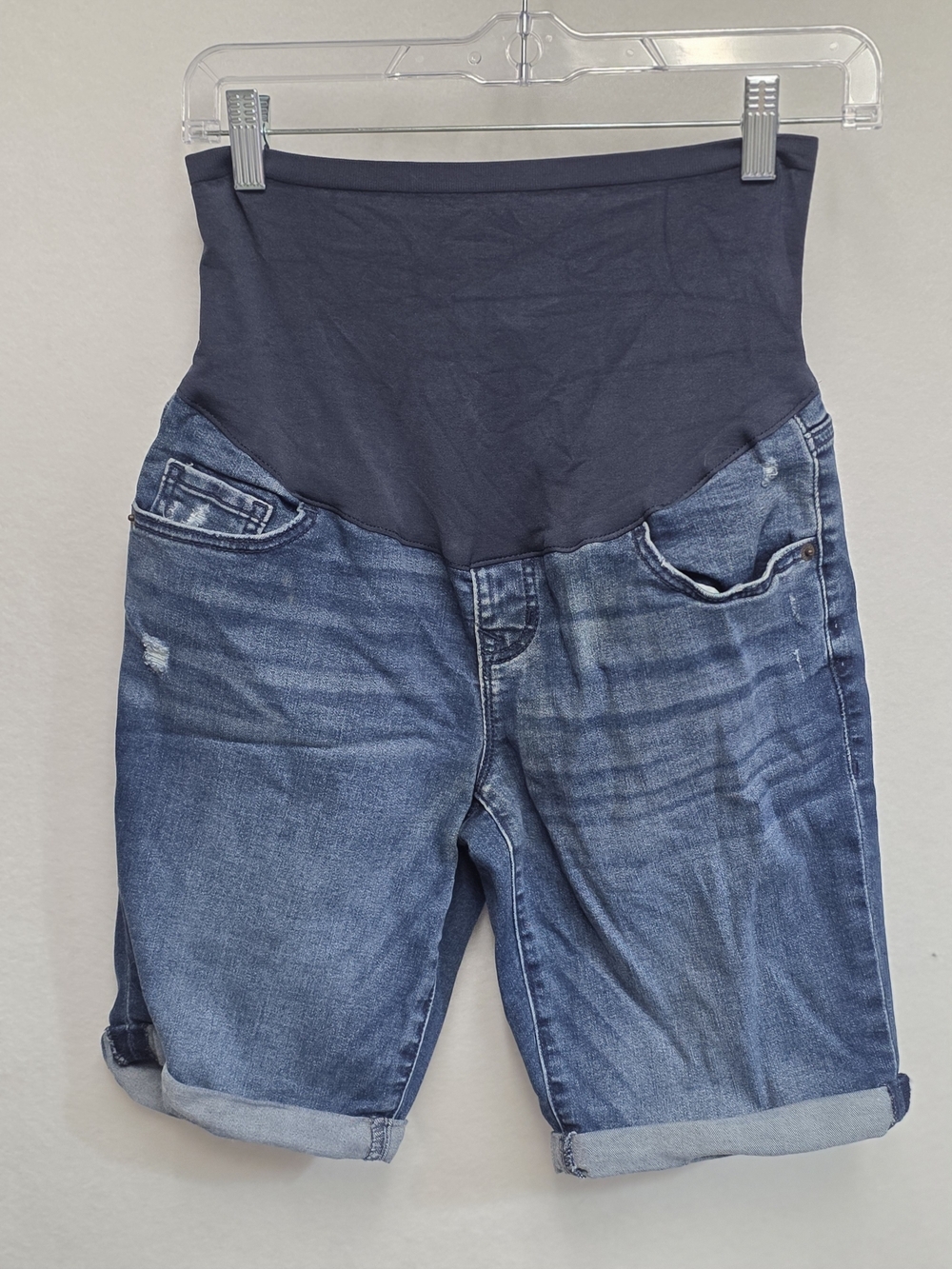 Old Navy Maternity Denim Cuffed Bermuda Shorts Womens Size 4
